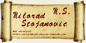 Milorad Stojanović vizit kartica